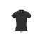 Női PEOPLE rövid ujjú galléros pamut póló, SOL'S SO11310, Black-XL