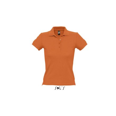 Női PEOPLE rövid ujjú galléros pamut póló, SOL'S SO11310, Orange-XL