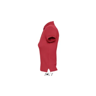   Női PEOPLE rövid ujjú galléros pamut póló, SOL'S SO11310, Red-L
