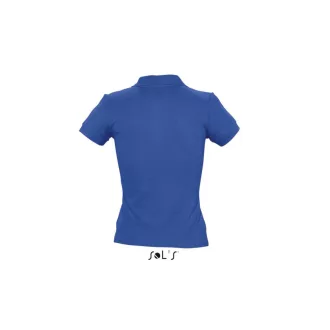   Női PEOPLE rövid ujjú galléros pamut póló, SOL'S SO11310, Royal Blue-S