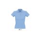 Női PEOPLE rövid ujjú galléros pamut póló, SOL'S SO11310, Sky Blue-2XL