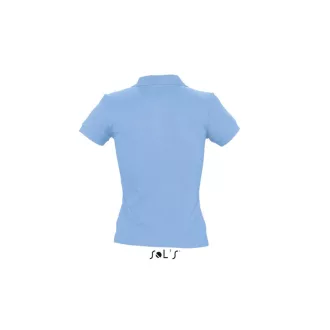   Női PEOPLE rövid ujjú galléros pamut póló, SOL'S SO11310, Sky Blue-2XL