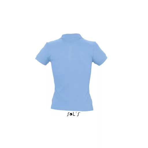 Női PEOPLE rövid ujjú galléros pamut póló, SOL'S SO11310, Sky Blue-S