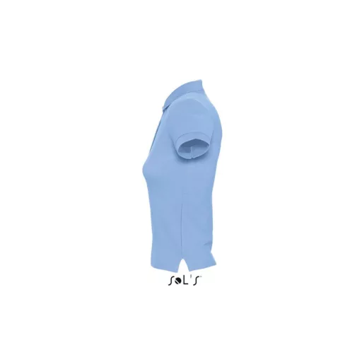 Női PEOPLE rövid ujjú galléros pamut póló, SOL'S SO11310, Sky Blue-S
