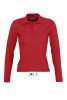 Női PODIUM hosszú ujjú galléros pamut póló, SOL'S SO11317, Red-XL