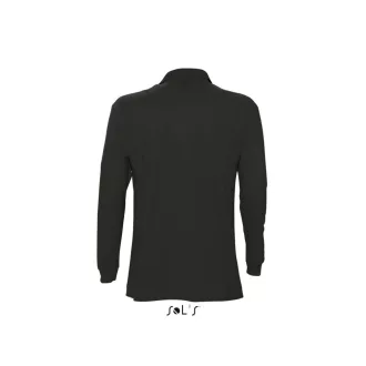   Férfi STAR hosszú ujjú galléros pamut póló, SOL'S SO11328, Black-2XL