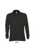 Férfi STAR hosszú ujjú galléros pamut póló, SOL'S SO11328, Black-L