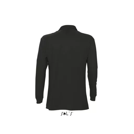 Férfi STAR hosszú ujjú galléros pamut póló, SOL'S SO11328, Black-L