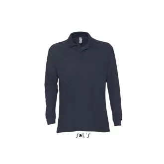   Férfi STAR hosszú ujjú galléros pamut póló, SOL'S SO11328, Navy-2XL