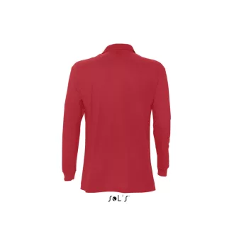   Férfi STAR hosszú ujjú galléros pamut póló, SOL'S SO11328, Red-2XL