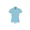 Női PASSION négy gombos rövid ujjú galléros pamut póló, SOL'S SO11338, Atoll Blue-M
