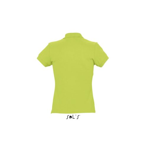 Női PASSION négy gombos rövid ujjú galléros pamut póló, SOL'S SO11338, Apple Green-2XL
