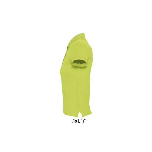 Női PASSION négy gombos rövid ujjú galléros pamut póló, SOL'S SO11338, Apple Green-S