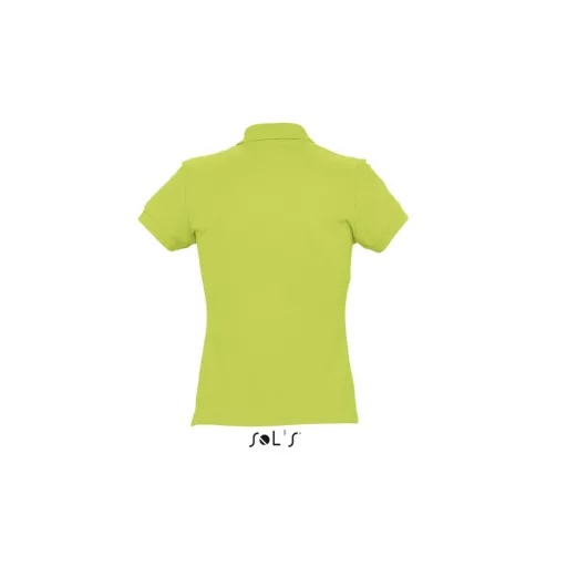 Női PASSION négy gombos rövid ujjú galléros pamut póló, SOL'S SO11338, Apple Green-XL