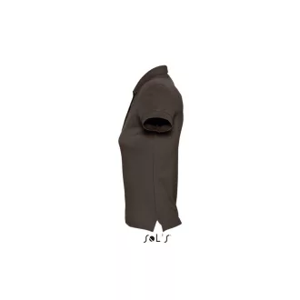   Női PASSION négy gombos rövid ujjú galléros pamut póló, SOL'S SO11338, Chocolate-L