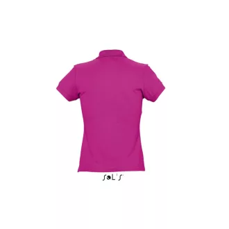   Női PASSION négy gombos rövid ujjú galléros pamut póló, SOL'S SO11338, Fuchsia-2XL