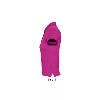   Női PASSION négy gombos rövid ujjú galléros pamut póló, SOL'S SO11338, Fuchsia-2XL