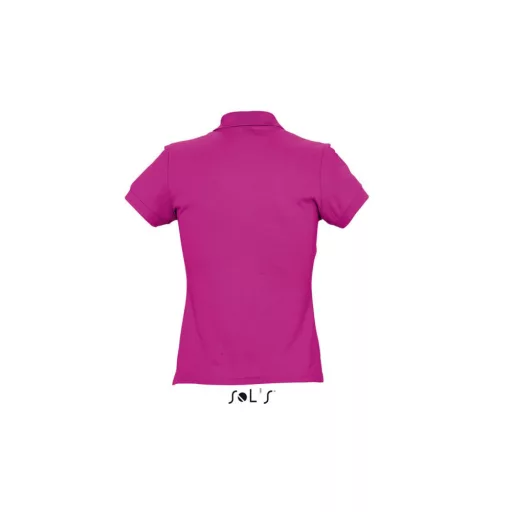 Női PASSION négy gombos rövid ujjú galléros pamut póló, SOL'S SO11338, Fuchsia-M