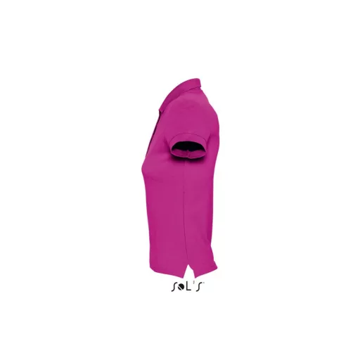 Női PASSION négy gombos rövid ujjú galléros pamut póló, SOL'S SO11338, Fuchsia-S