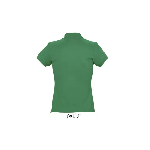Női PASSION négy gombos rövid ujjú galléros pamut póló, SOL'S SO11338, Kelly Green-S