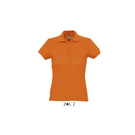 Női PASSION négy gombos rövid ujjú galléros pamut póló, SOL'S SO11338, Orange-XL