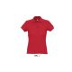 Női PASSION négy gombos rövid ujjú galléros pamut póló, SOL'S SO11338, Red-XL