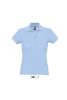 Női PASSION négy gombos rövid ujjú galléros pamut póló, SOL'S SO11338, Sky Blue-2XL