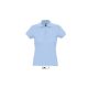 Női PASSION négy gombos rövid ujjú galléros pamut póló, SOL'S SO11338, Sky Blue-2XL