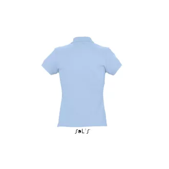   Női PASSION négy gombos rövid ujjú galléros pamut póló, SOL'S SO11338, Sky Blue-2XL