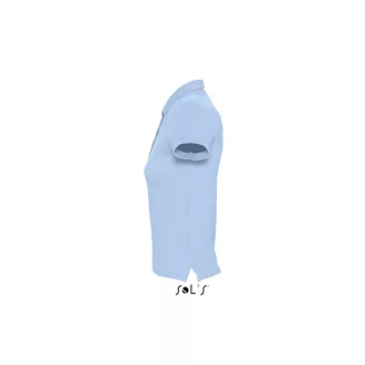   Női PASSION négy gombos rövid ujjú galléros pamut póló, SOL'S SO11338, Sky Blue-2XL