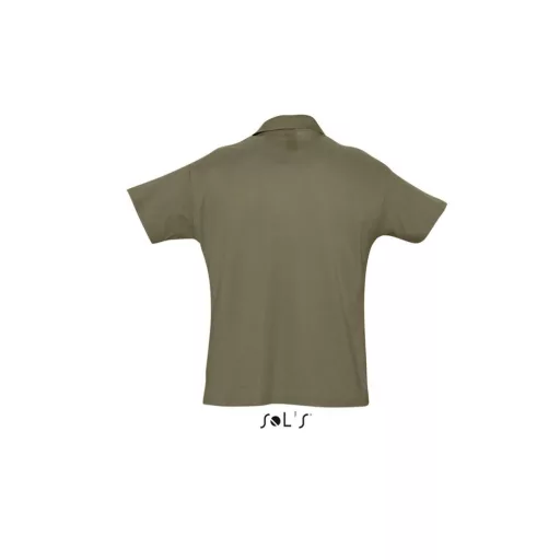 Férfi  SUMMER II rövid ujjú galléros piké pamut póló, SOL'S SO11342, Army-2XL