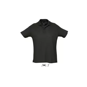   Férfi  SUMMER II rövid ujjú galléros piké pamut póló, SOL'S SO11342, Black-2XL