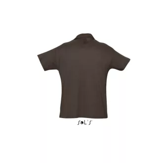   Férfi  SUMMER II rövid ujjú galléros piké pamut póló, SOL'S SO11342, Chocolate-2XL