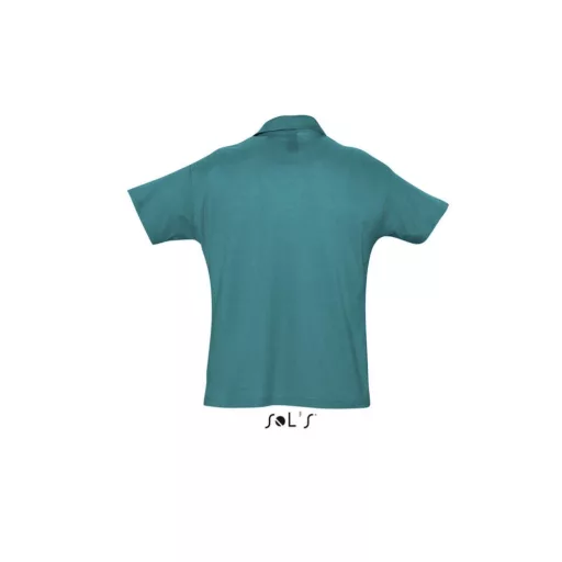 Férfi  SUMMER II rövid ujjú galléros piké pamut póló, SOL'S SO11342, Duck Blue-S