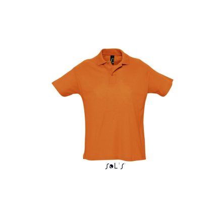 Férfi  SUMMER II rövid ujjú galléros piké pamut póló, SOL'S SO11342, Orange-2XL