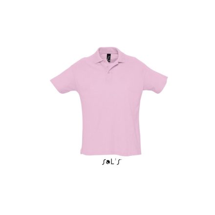 Férfi  SUMMER II rövid ujjú galléros piké pamut póló, SOL'S SO11342, Pink-XL
