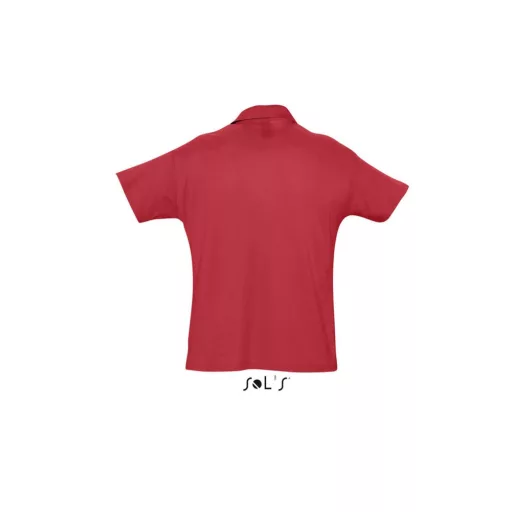Férfi  SUMMER II rövid ujjú galléros piké pamut póló, SOL'S SO11342, Red-S
