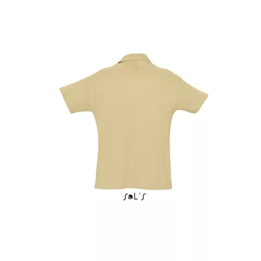 Férfi  SUMMER II rövid ujjú galléros piké pamut póló, SOL'S SO11342, Sand-XL
