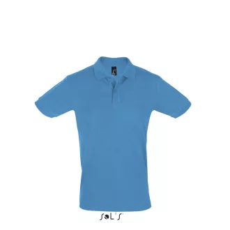   Férfi PERFECT két gombos rövid ujjú galléros piké pamut póló, SOL'S SO11346, Aqua-S