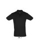 Férfi PERFECT két gombos rövid ujjú galléros piké pamut póló, SOL'S SO11346, Black-L