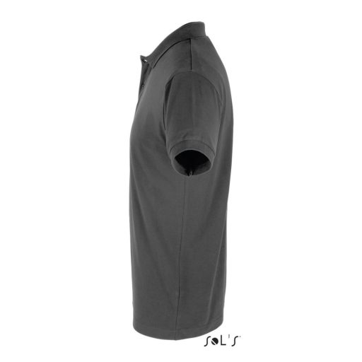 Férfi PERFECT két gombos rövid ujjú galléros piké pamut póló, SOL'S SO11346, Dark Grey-XL