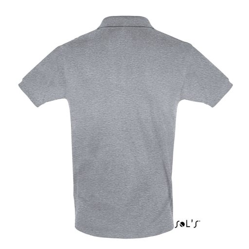 Férfi PERFECT két gombos rövid ujjú galléros piké pamut póló, SOL'S SO11346, Grey Melange-3XL