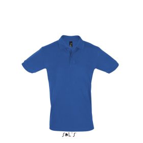   Férfi PERFECT két gombos rövid ujjú galléros piké pamut póló, SOL'S SO11346, Royal Blue-S