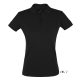 Női PERFECT három gombos rövid ujjú galléros piké pamut póló, SOL'S SO11347, Black-S