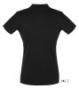 Női PERFECT három gombos rövid ujjú galléros piké pamut póló, SOL'S SO11347, Black-S