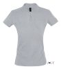 Női PERFECT három gombos rövid ujjú galléros piké póló, SOL'S SO11347, Grey Melange-S
