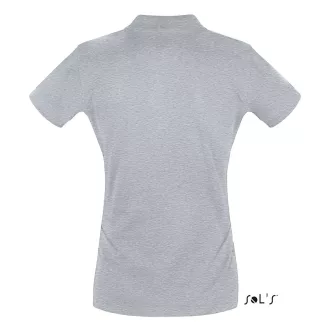   Női PERFECT három gombos rövid ujjú galléros piké póló, SOL'S SO11347, Grey Melange-S