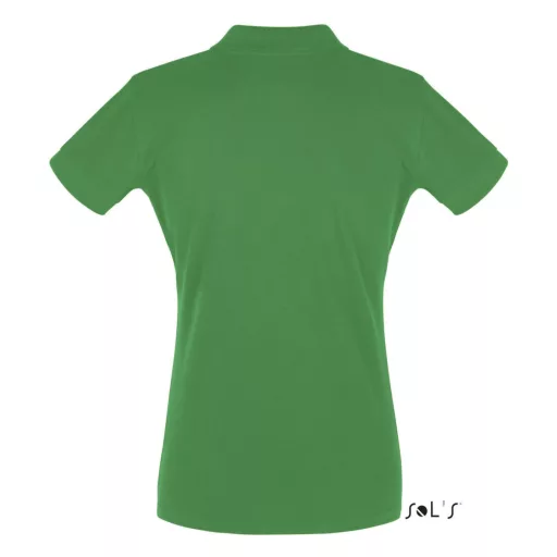 Női PERFECT három gombos rövid ujjú galléros piké pamut póló, SOL'S SO11347, Kelly Green-L