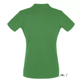   Női PERFECT három gombos rövid ujjú galléros piké pamut póló, SOL'S SO11347, Kelly Green-S