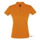 Női PERFECT három gombos rövid ujjú galléros piké pamut póló, SOL'S SO11347, Orange-M